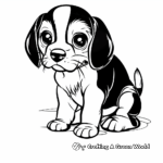 Extra Bright Lisa Frank Beagle Puppy Coloring Pages 1