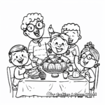 Families Celebrating Thanksgiving Coloring Pages 2