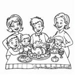 Families Celebrating Thanksgiving Coloring Pages 3