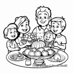 Families Celebrating Thanksgiving Coloring Pages 4