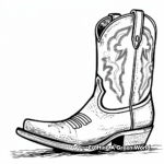 Fancy Cowboy Boot Coloring Pages 1
