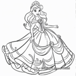 Fancy Detailed Fairy Tale Princess Coloring Page 1