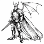 Fantasy Dragon Slayer Knight Coloring Pages 1