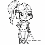 Female Knight Coloring Pages 4