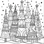 Festive Among Us With Christmas Trees Coloring Pages 4