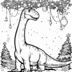 Festive Brachiosaurus with Christmas Lights Coloring Pages 1