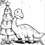 Festive Brachiosaurus with Christmas Lights Coloring Pages 4