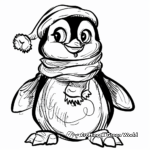 Festive Christmas Penguin Coloring Pages 2