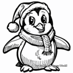 Festive Christmas Penguin Coloring Pages 3