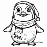 Festive Christmas Penguin Coloring Pages 4
