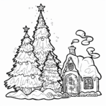 Festive Christmas Tree Lot Coloring Pages 1