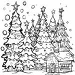 Festive Christmas Tree Lot Coloring Pages 3