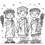 Festive Toga Party Coloring Pages 3
