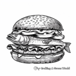 Fish Burger Coloring Pages for Seafood Lovers 2