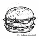 Fish Burger Coloring Pages for Seafood Lovers 4