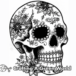 Day Of The Dead Skull Coloring Pages - Free &amp; Printable!