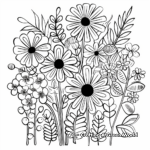 Floral Sticker Design Coloring Sheets 2