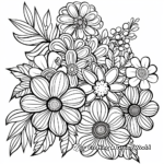 Floral Sticker Design Coloring Sheets 4