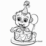Friendly Animal Celebrating 1st Birthday Coloring Pages 3