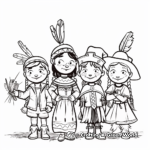 Friendly Native American and Pilgrim Coloring Pages 3