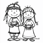 Friendly Native American and Pilgrim Coloring Pages 4