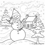 Frosty Winter Wonderland Christmas Card Coloring Pages 1