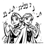 Frozen 2 Musical Moment with Anna and Elsa Coloring Sheets 2