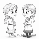Frozen Christmas Special: Elsa and Anna Coloring Pages 2
