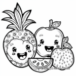 Fruit Sticker Coloring Pages for Kids 1