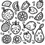 Fruit Sticker Coloring Pages for Kids 2