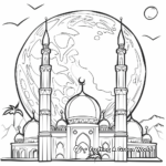 Full Moon Eid Night Coloring Pages 1