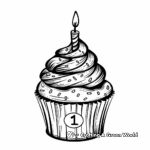 Fun 1st Birthday Cupcake Coloring Pages 1