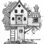 Fun and Simple Kids Tree House Coloring Pages 1