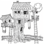 Fun and Simple Kids Tree House Coloring Pages 2