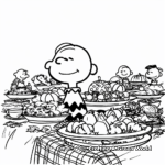 Fun Charlie Brown Thanksgiving Feast Coloring Pages 2