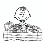 Fun Charlie Brown Thanksgiving Feast Coloring Pages 3