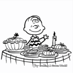 Fun Charlie Brown Thanksgiving Feast Coloring Pages 4