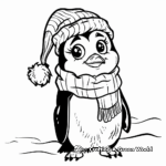 Fun Penguin Frozen Christmas Coloring Pages for Kids 1