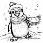 Fun Penguin Frozen Christmas Coloring Pages for Kids 4
