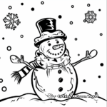 Fun Snowman and Snowflake Themed Coloring Pages 1