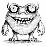 Funny Eyeball Monster Coloring Pages 1