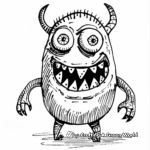 Funny Eyeball Monster Coloring Pages 3