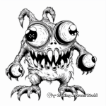 Funny Eyeball Monster Coloring Pages 4