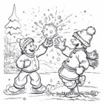 Funny Snowball Fight Coloring Pages 1