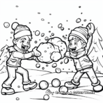 Funny Snowball Fight Coloring Pages 4