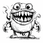 Giggling Toothy Monster Coloring Pages 1