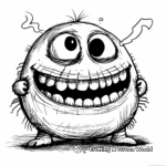 Giggling Toothy Monster Coloring Pages 2