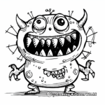 Giggling Toothy Monster Coloring Pages 3