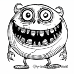 Giggling Toothy Monster Coloring Pages 4