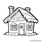Gingerbread House Christmas Card Coloring Pages 3